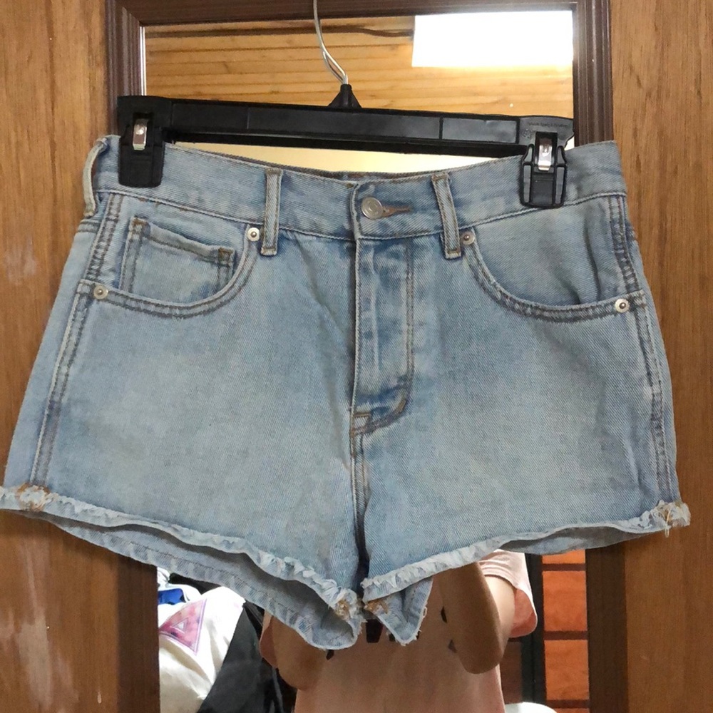 High waisted jean shorts